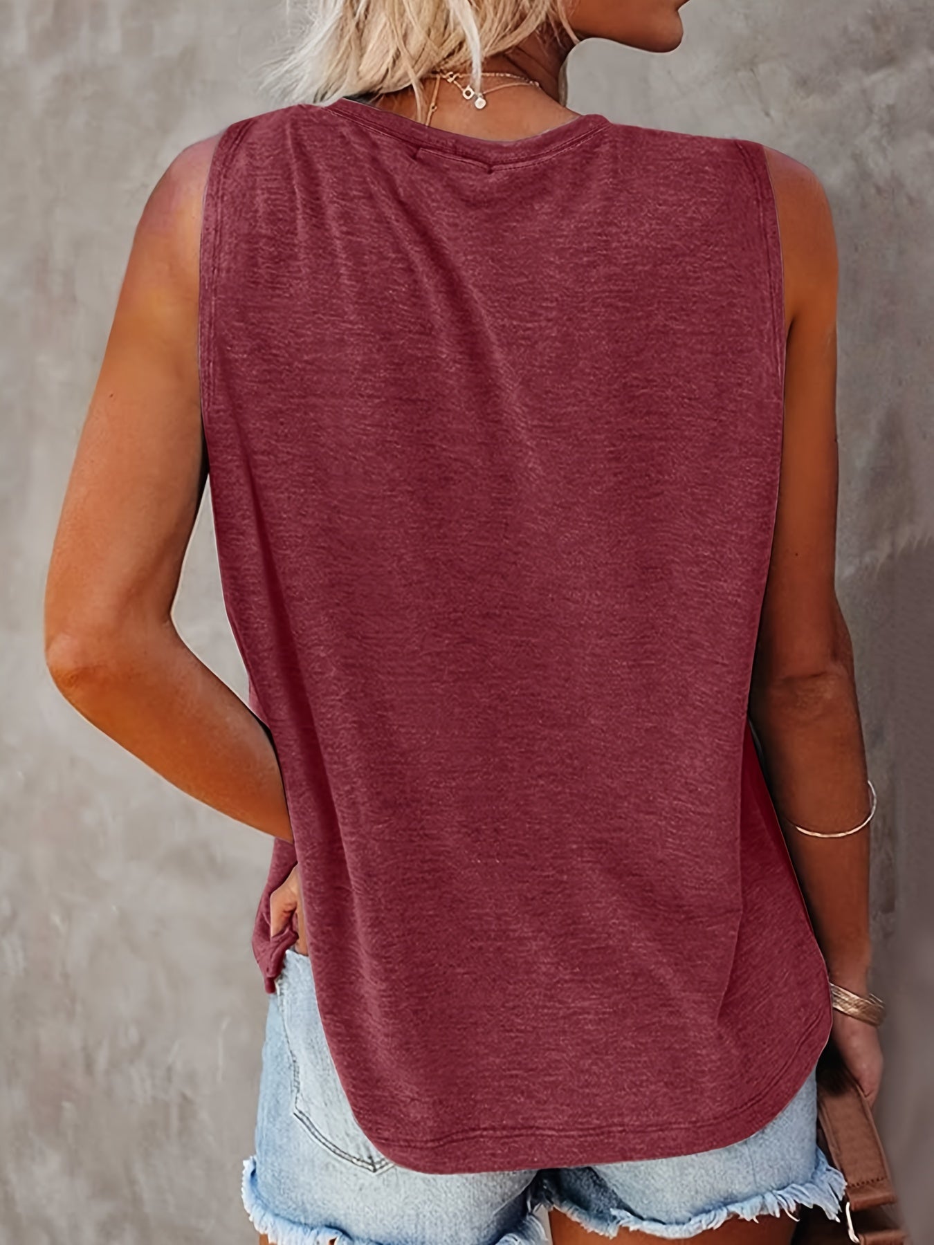 Women's Boho-Style Tank Top with Sun and Moon Print – Summer Casual Shirt