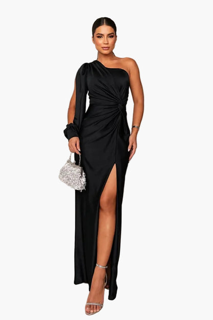 Women's One-Shoulder Evening Dress Elegant Asymmetrical Festive Gala