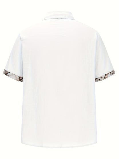Men's Short-Sleeve Casual Shirt with Contrast Elements – Summer Shirt for Beach and Everyday Wear