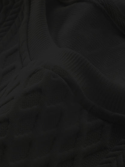 Men's two-piece tracksuit with diamond pattern, long-sleeve shirt, and jogger pants