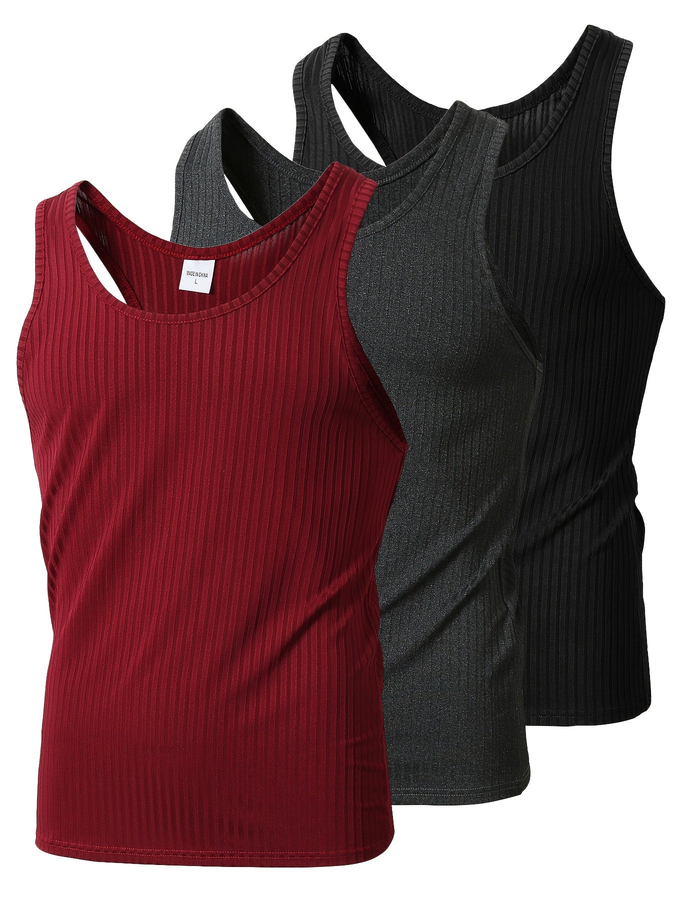Men's Sports Tank Top Set – Casual Fitness and Leisure Undershirts, Pack of 3