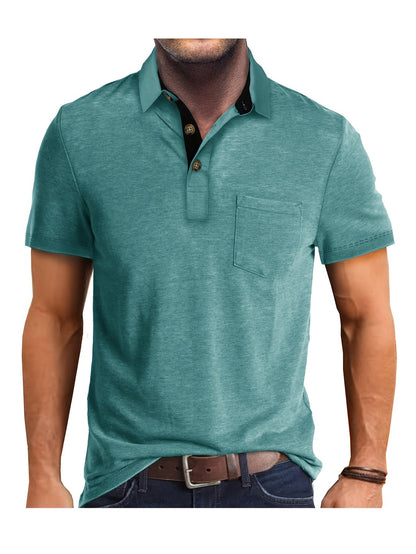 Men's Polo Shirt with Chest Pocket – Modern, Casual Polo Shirt for Everyday and Leisure Wear