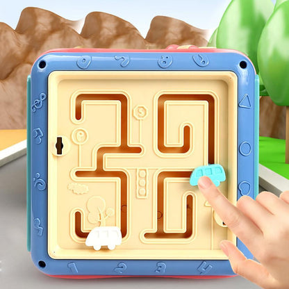 Children's Montessori Learning Toy Cube with 6 Sides – Motor Skills, Mathematics, and Shapes for Boys and Girls