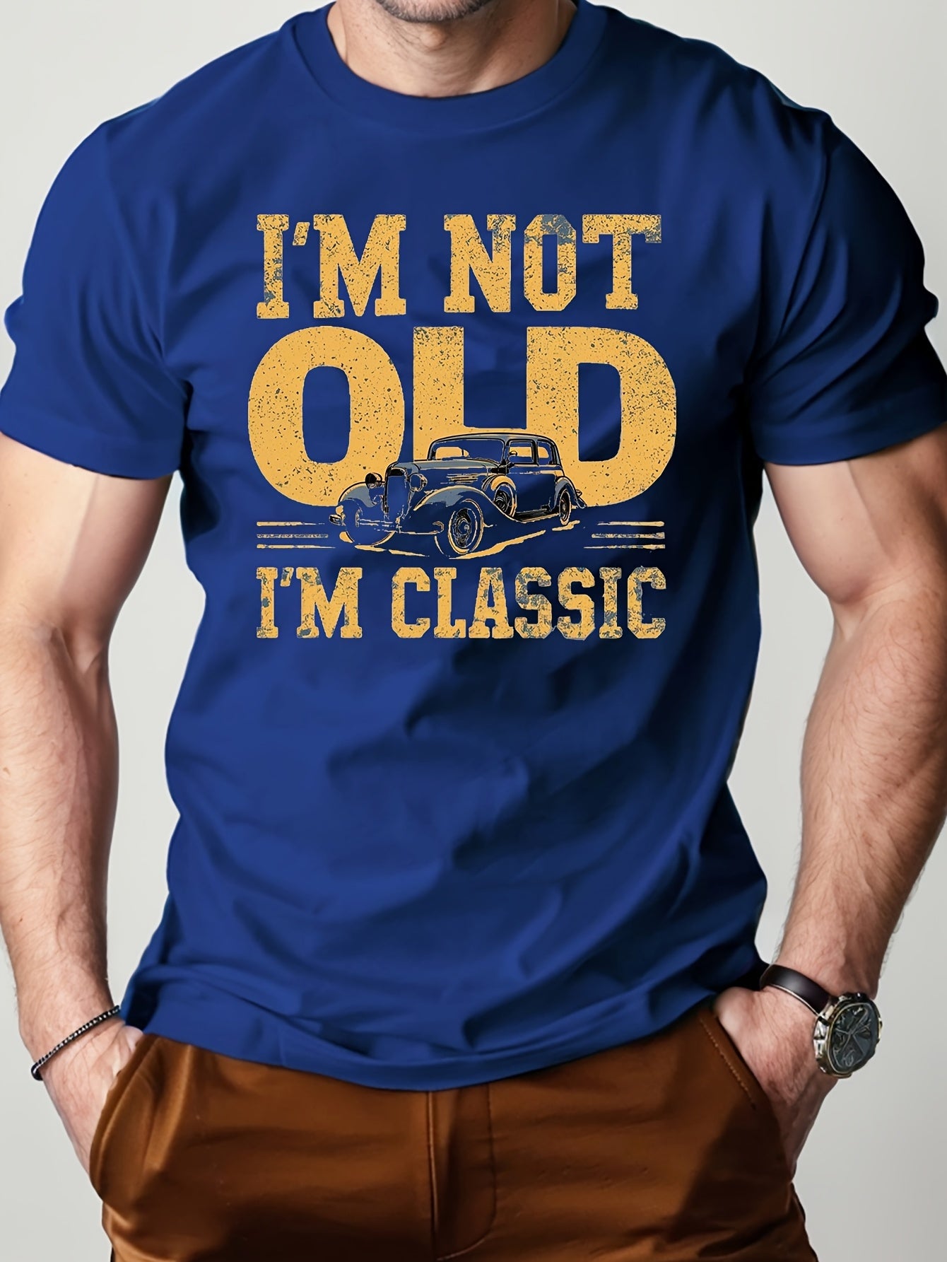 Men's T-Shirt with Saying and Vintage Car – Vintage Classic Look, Funny Gift for Men