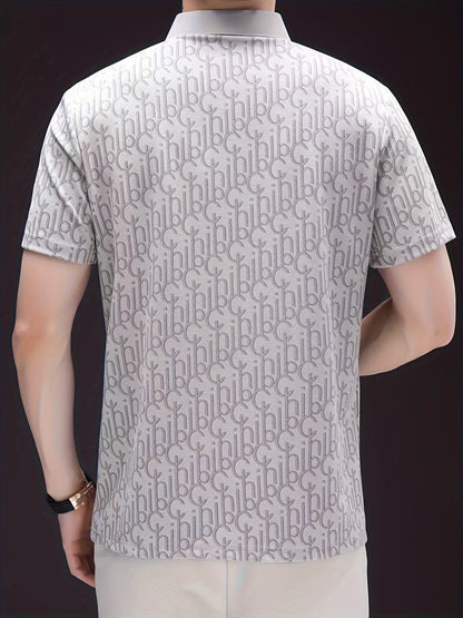 Men's Casual Shirt with Pattern and Classic Notch Collar – Stylish Summer Shirt for Everyday and Leisure Wear