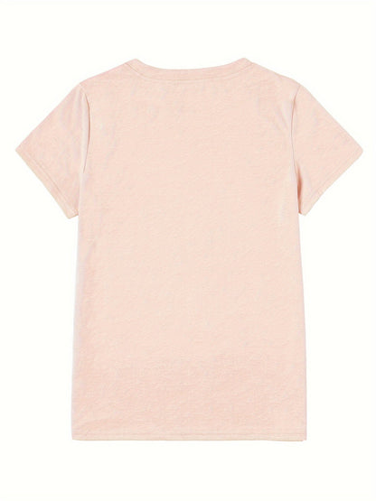 Women's T-Shirt with Heart Pattern – Trendy Casual Shirt for Summer and Everyday Wear