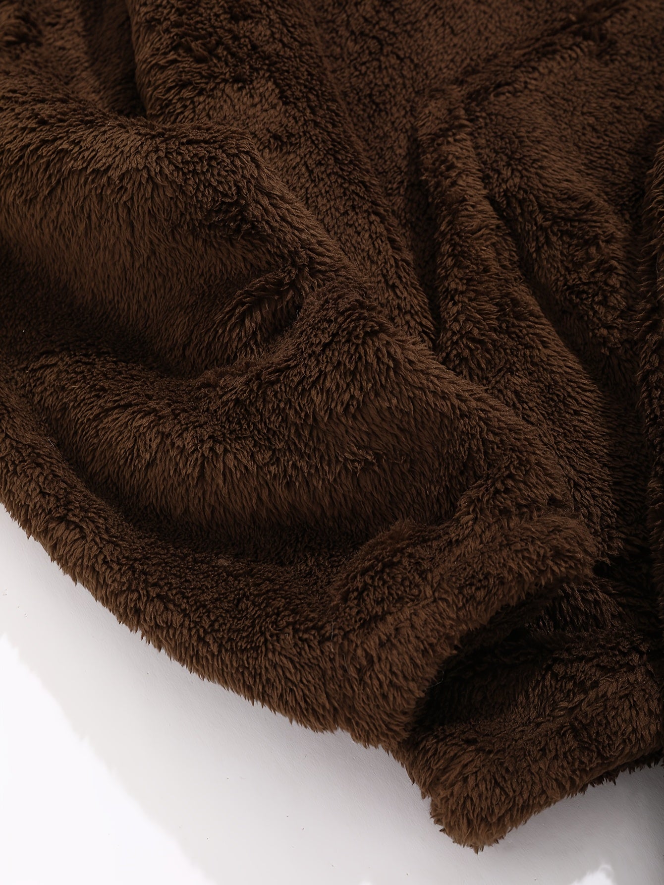 Plush hoodie and shorts set with bear ears, brown, cozy 2-piece outfit