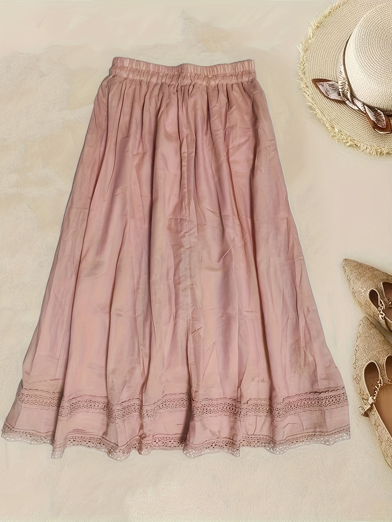 Women's Vintage Slip with Lace for Summer, Midi Petticoat in Romantic Style