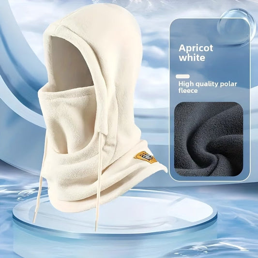 Fleece Balaclava Neck Warmer with Hood, Unisex Winter Face Mask