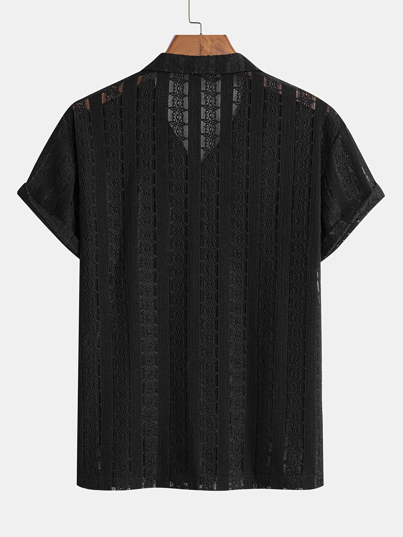 Herren Kurzarm Resorthemd mit Spitze und Knopfleiste – Modernes Freizeitshirt für Sommer und Urlaub