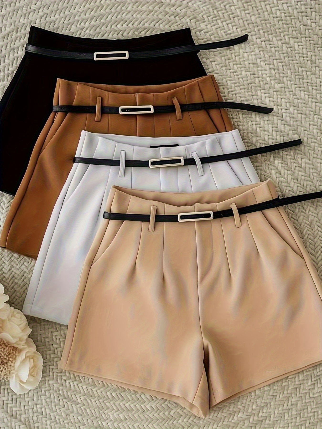 Women's Elegant Short Top and High-Waist Shorts Set – Summer Outfit for Casual and Events