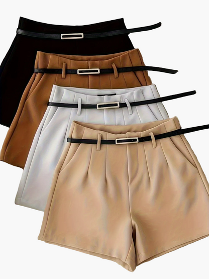Women's Elegant Short Top and High-Waist Shorts Set – Summer Outfit for Casual and Events