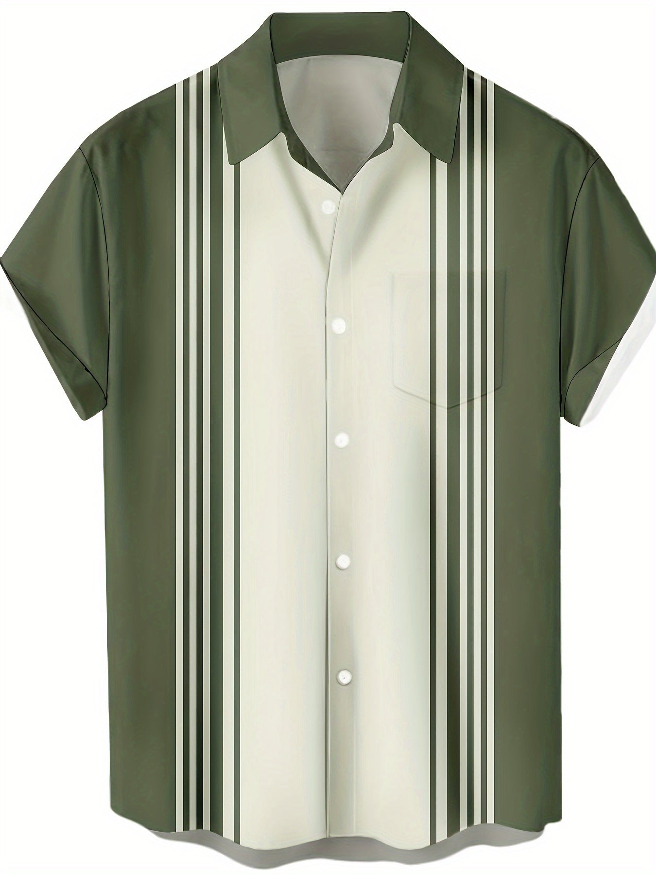 Men's Short Sleeve Bowling Shirt Regular Fit – Retro Casual Style for Everyday & Summer