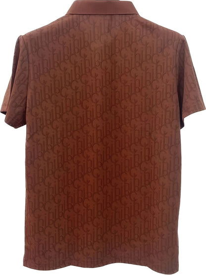 Men's Casual Shirt with Pattern and Classic Notch Collar – Stylish Summer Shirt for Everyday and Leisure Wear