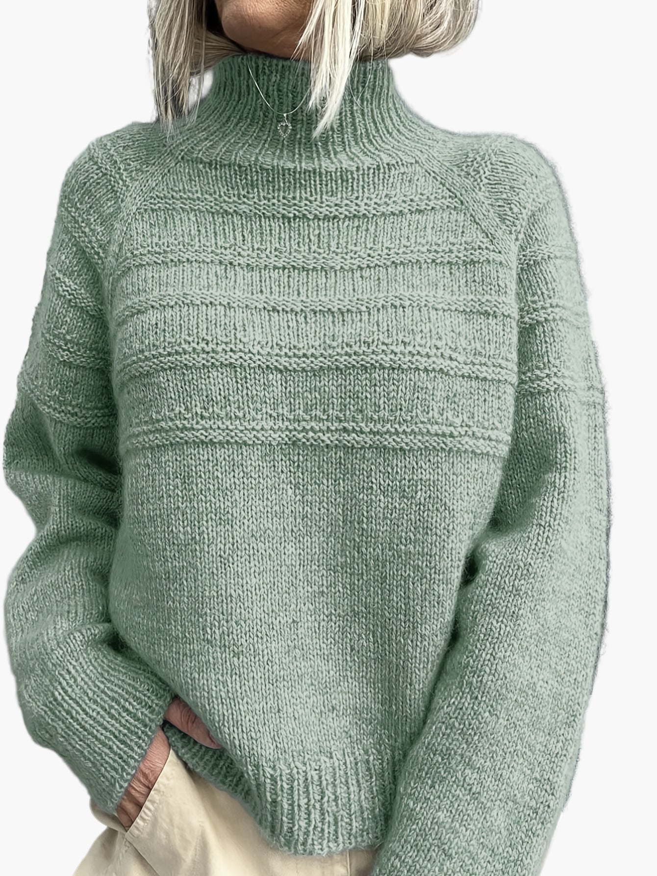 Damen Strickpullover mit Stehkragen – Eleganter Alltags-Look für Herbst und Winter