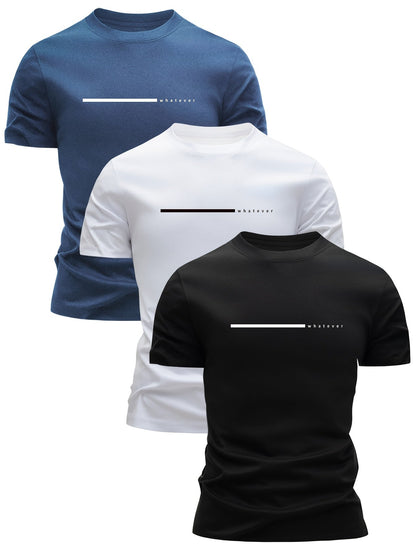 Men's T-shirt with minimalist "whatever" print, casual style, modern design, for everyday wear and leisure