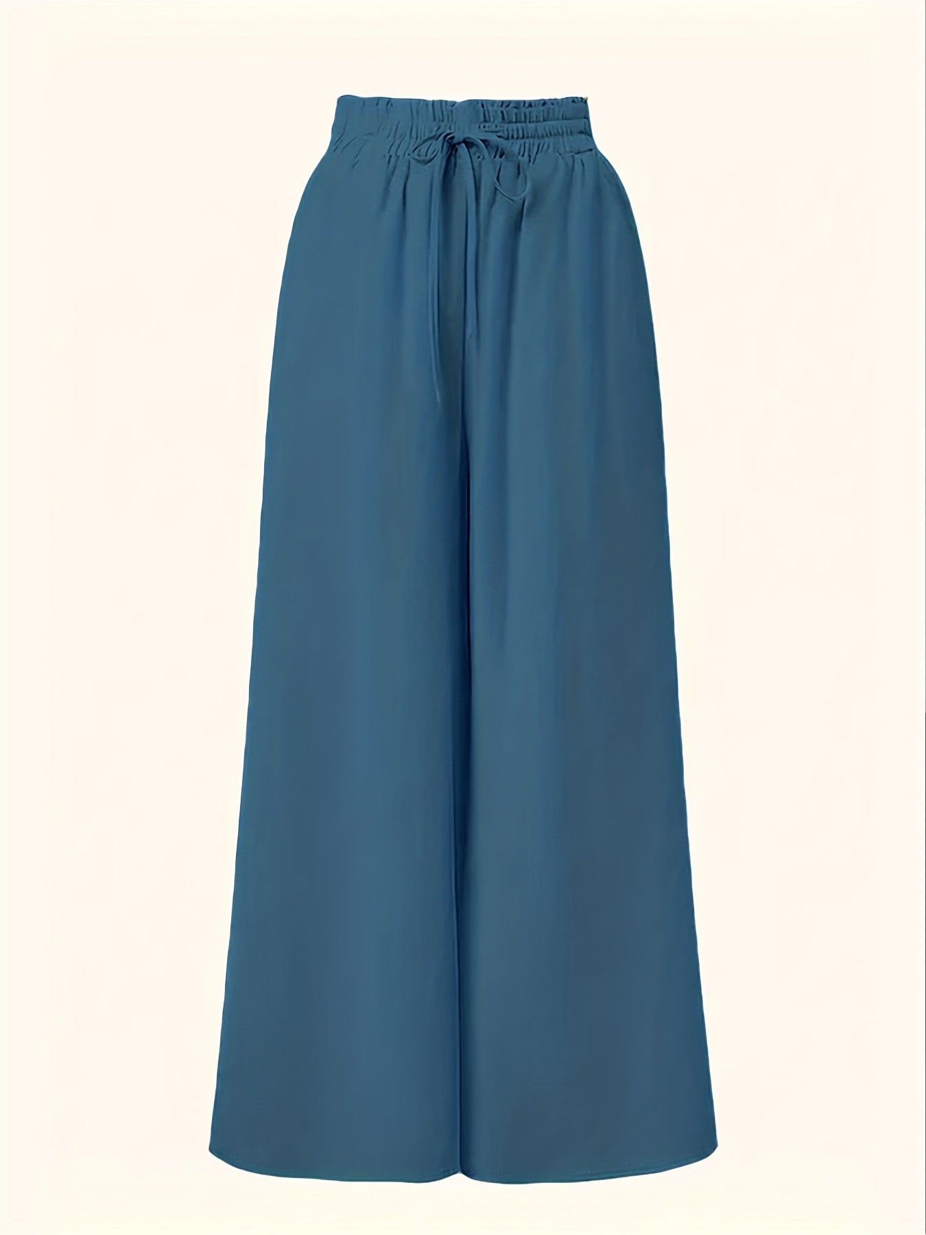Women's Palazzo Pants with Wide Legs and Paperbag Waist – Elegant High-Waist Style for Casual and Formal Occasions