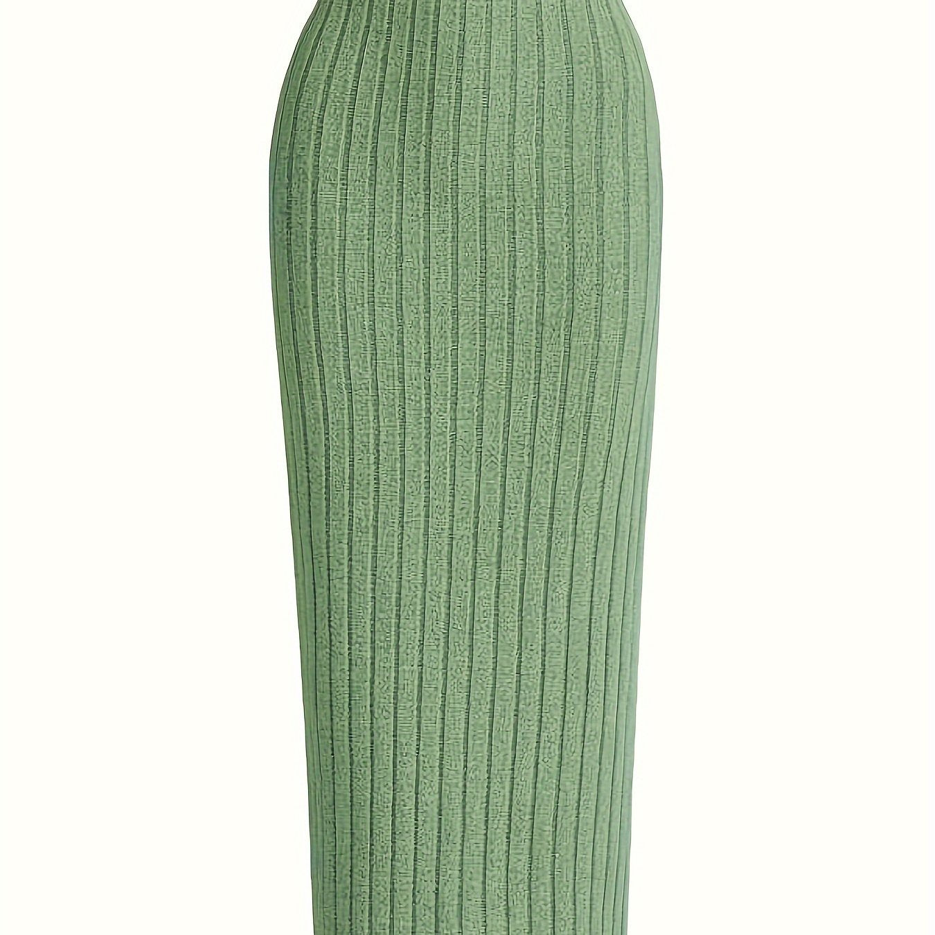 Women's Ribbed Knit Skirt – Elegant Maxi Skirt for Everyday and Office Wear