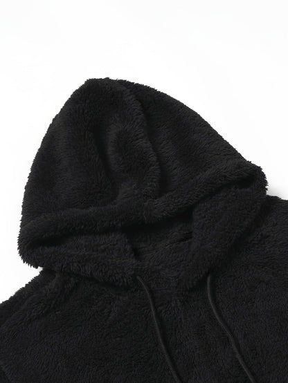 Unisex teddy fleece tracksuit with hooded sweatshirt and joggers