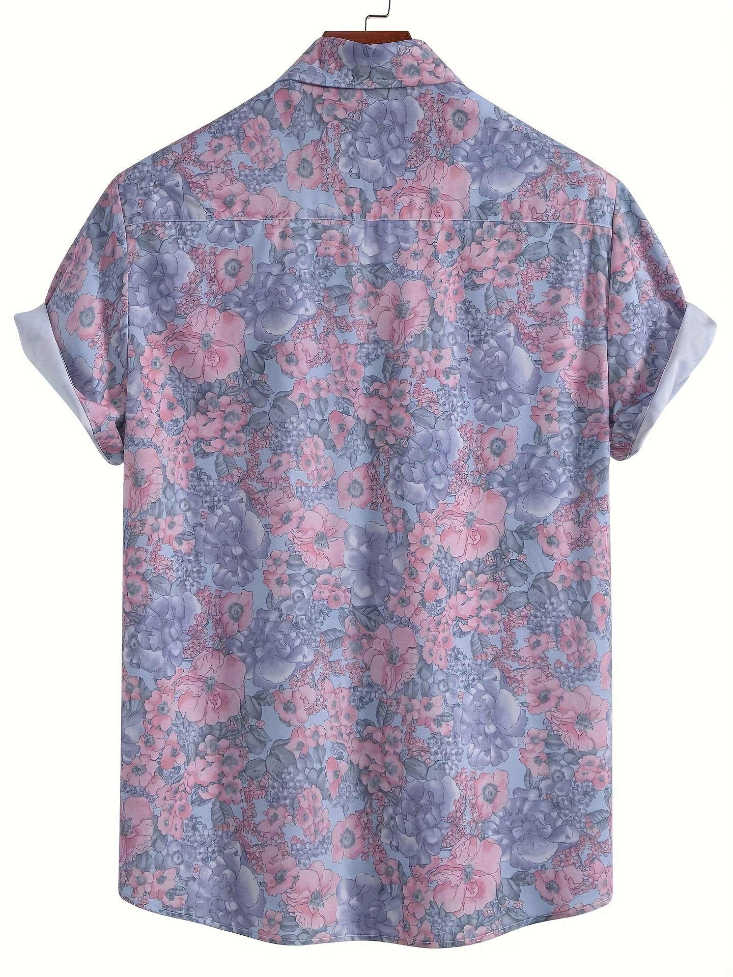 Men's Short-Sleeve Casual Shirt with Shell Motif – Modern Resort Shirt for Beach & Vacation