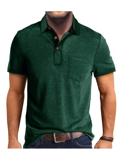 Men's Polo Shirt with Chest Pocket – Modern, Casual Polo Shirt for Everyday and Leisure Wear