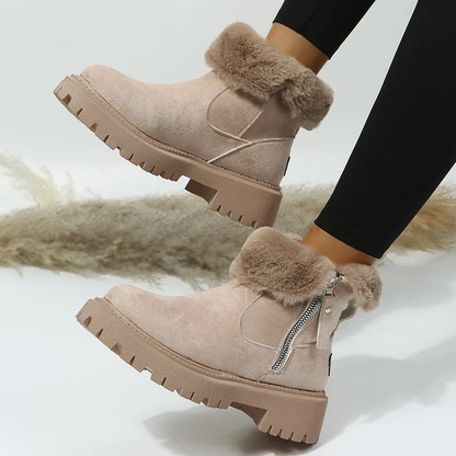 Women's winter ankle boots with warm lining and tread sole – fashionable and comfortable boots for everyday and leisure use