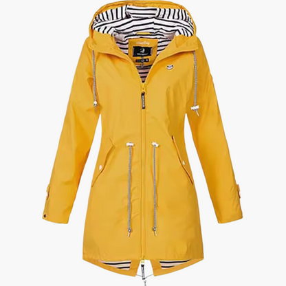 Damen Outdoor Regenjacke mit Kapuze – Wasserdichte Windjacke für Freizeit, Wandern & Alltag