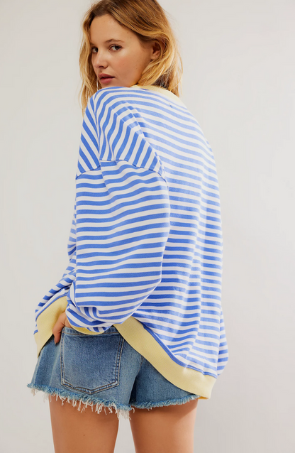 Damen Oversize Streifenpullover – Moderner Freizeitlook, Bequemer Style für Alltag & Freizeit