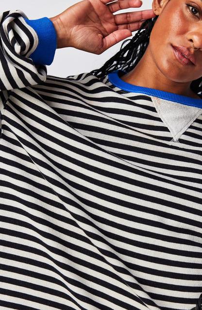 Damen Oversize Streifenpullover – Moderner Freizeitlook, Bequemer Style für Alltag & Freizeit