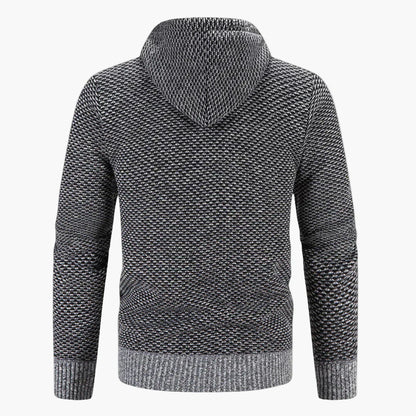 Men's knitted hooded jacket for autumn & winter – warm casual hoodie with zipper