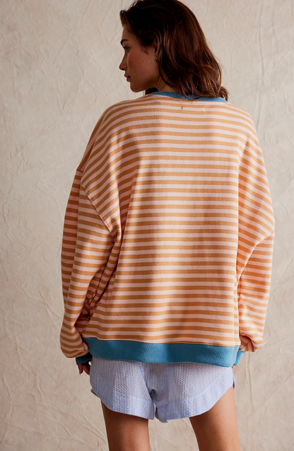 Damen Oversize Streifenpullover – Moderner Freizeitlook, Bequemer Style für Alltag & Freizeit