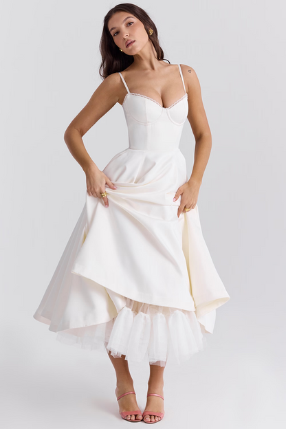 Women's Festive Strapless Dress in Vintage Style for Special Occasions and Evening Events