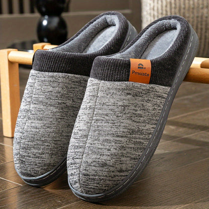 Unisex slippers, marled with a knitted cuff and soft lining
