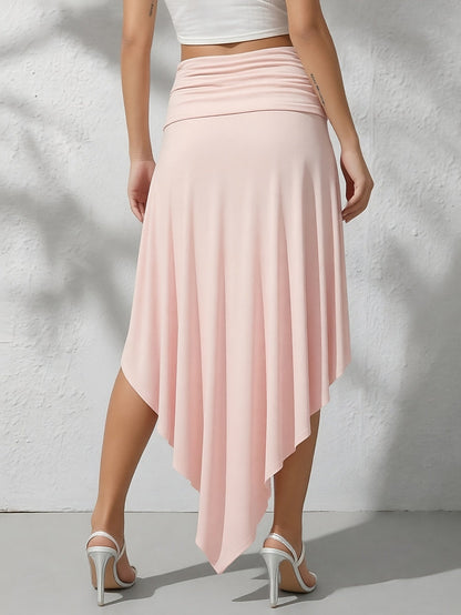 Women's Handkerchief-Hem Maxi Beach Skirt – Elegant Vacation Skirt with Ruffles for Beach & Resort