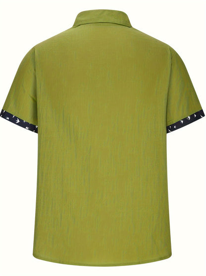 Men's Summer Short-Sleeve Casual Shirt with Contrast Details – Perfect for Vacation & Everyday Wear