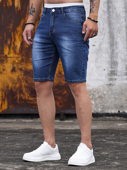 Men's Skinny Fit Jeans Shorts – Fashionable Basics for Everyday and Leisure