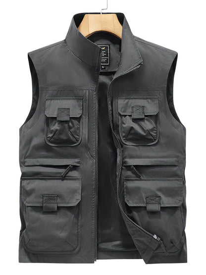 Men's Outdoor Utility Vest with Multiple Pockets for Leisure and Adventure