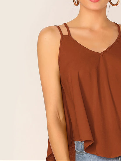 Damen Sommer Spaghettiträger Top mit lockerer Passform und modernem Design – Ideal für Freizeit und Alltag