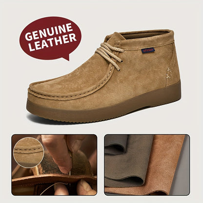 Men's moccasin-style chukka boots with laces and a comfortable sole