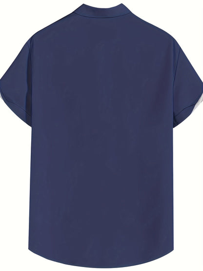 Men's Short Sleeve Bowling Shirt Regular Fit – Retro Casual Style for Everyday & Summer