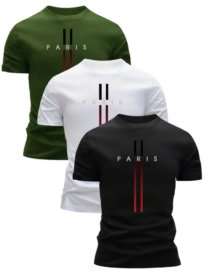 Men's T-Shirt Paris Urban Style – Modern Casual Shirt with Print for Everyday & Sports