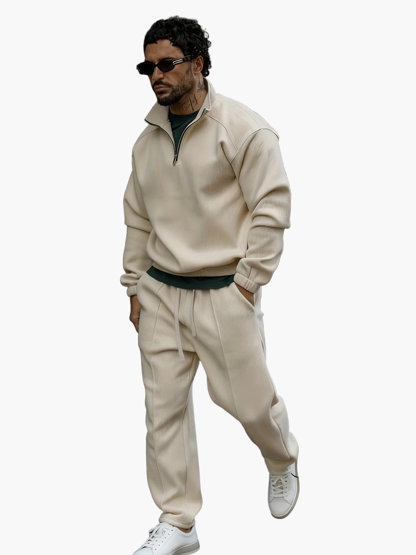 Men's Casual Tracksuit with Zipper – Casual Set for Everyday and Sports