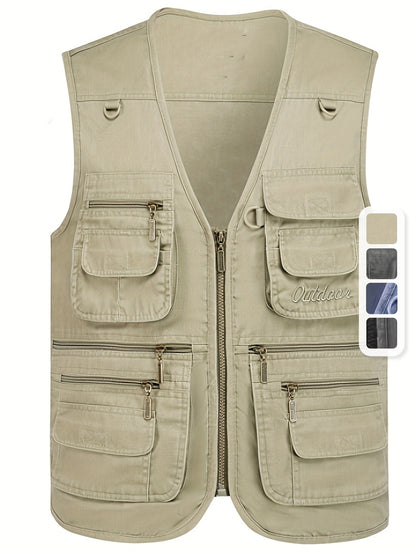 Men's Outdoor Vest with Many Pockets – Fishing & Photography Vest, Casual Utility Vest, Regular Fit