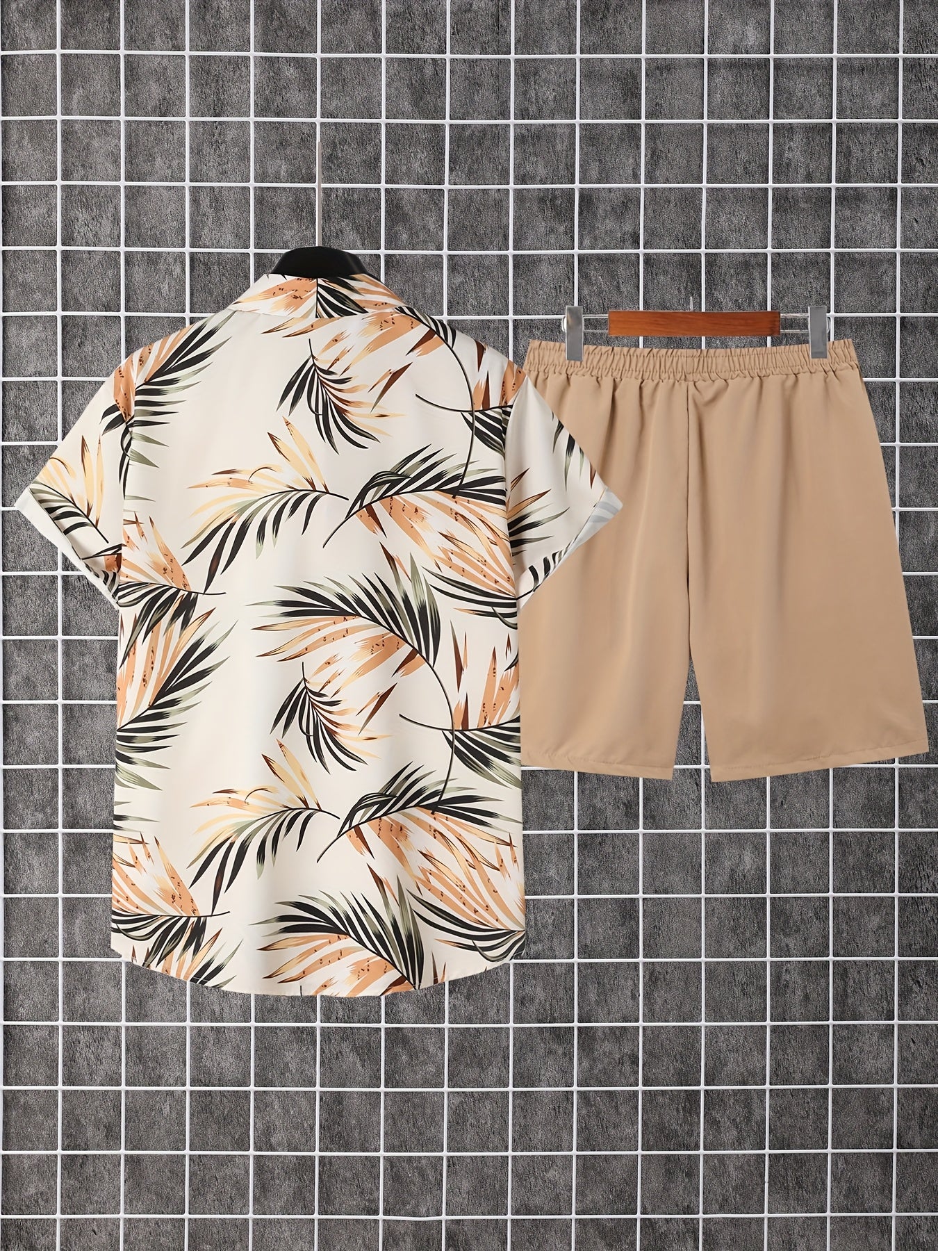 Herren Sommer Set – Kurzarm Hawaiihemd und Shorts, Freizeit Outfit für Urlaub & Alltag