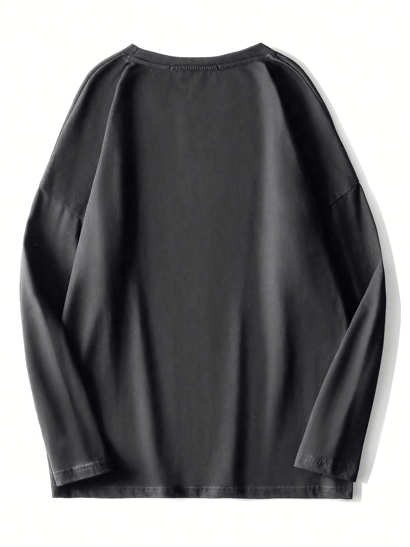 Herren Langarmshirt Rundhals 3er-Pack in Schwarz, Grau und Weiß