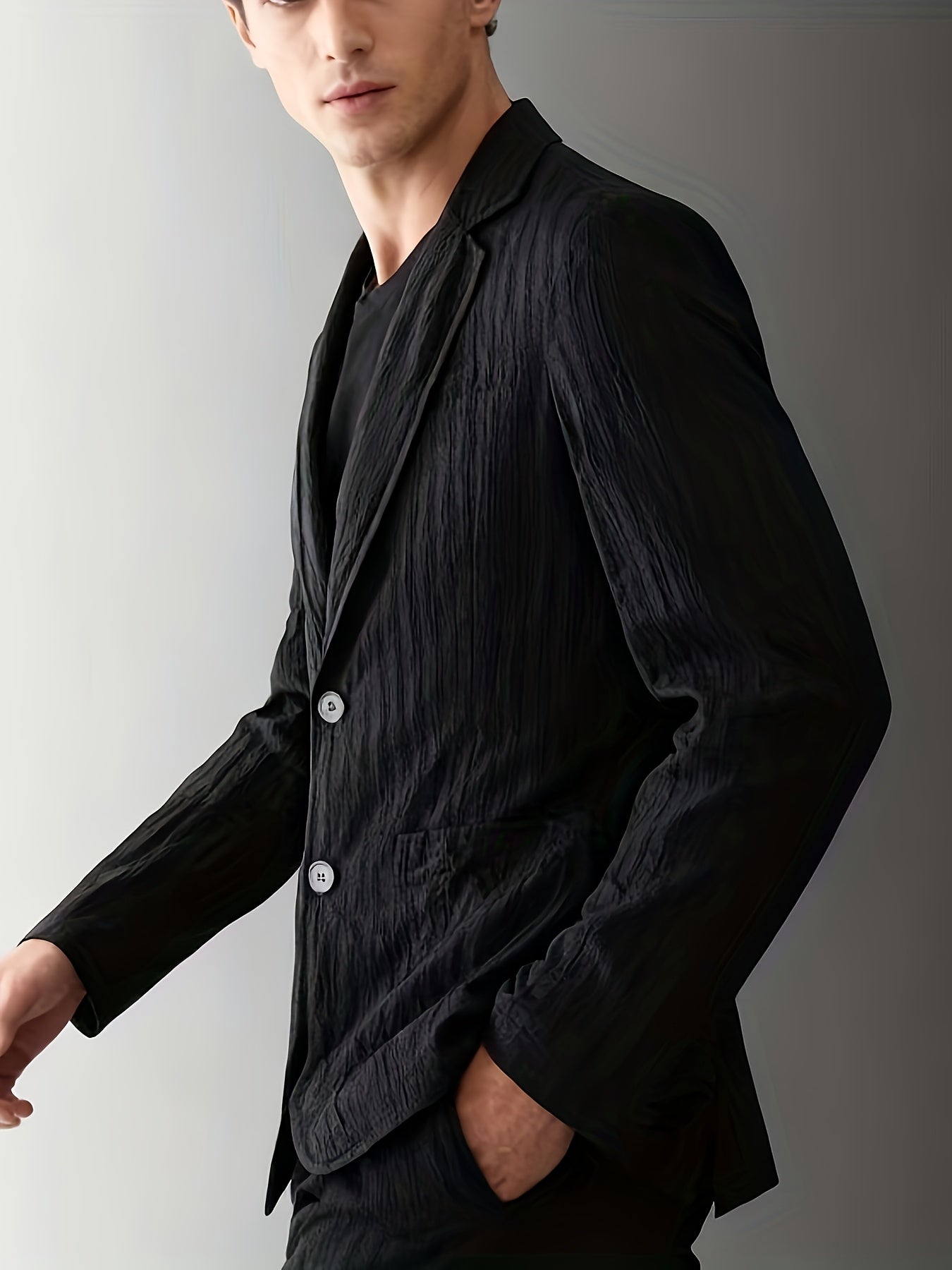 Men's Modern Fit Blazer with Stripes – Elegant Business & Casual Style