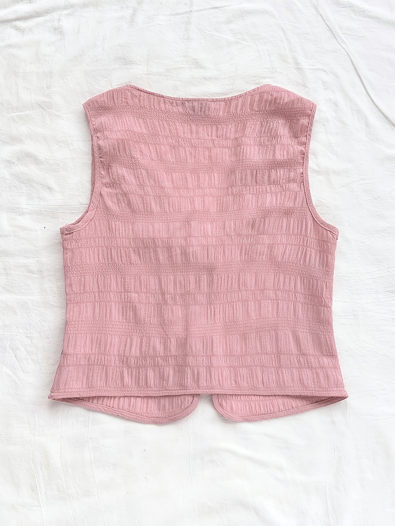 Women's sleeveless vest with tie and crinkle look – Boho streetwear for leisure & vacation