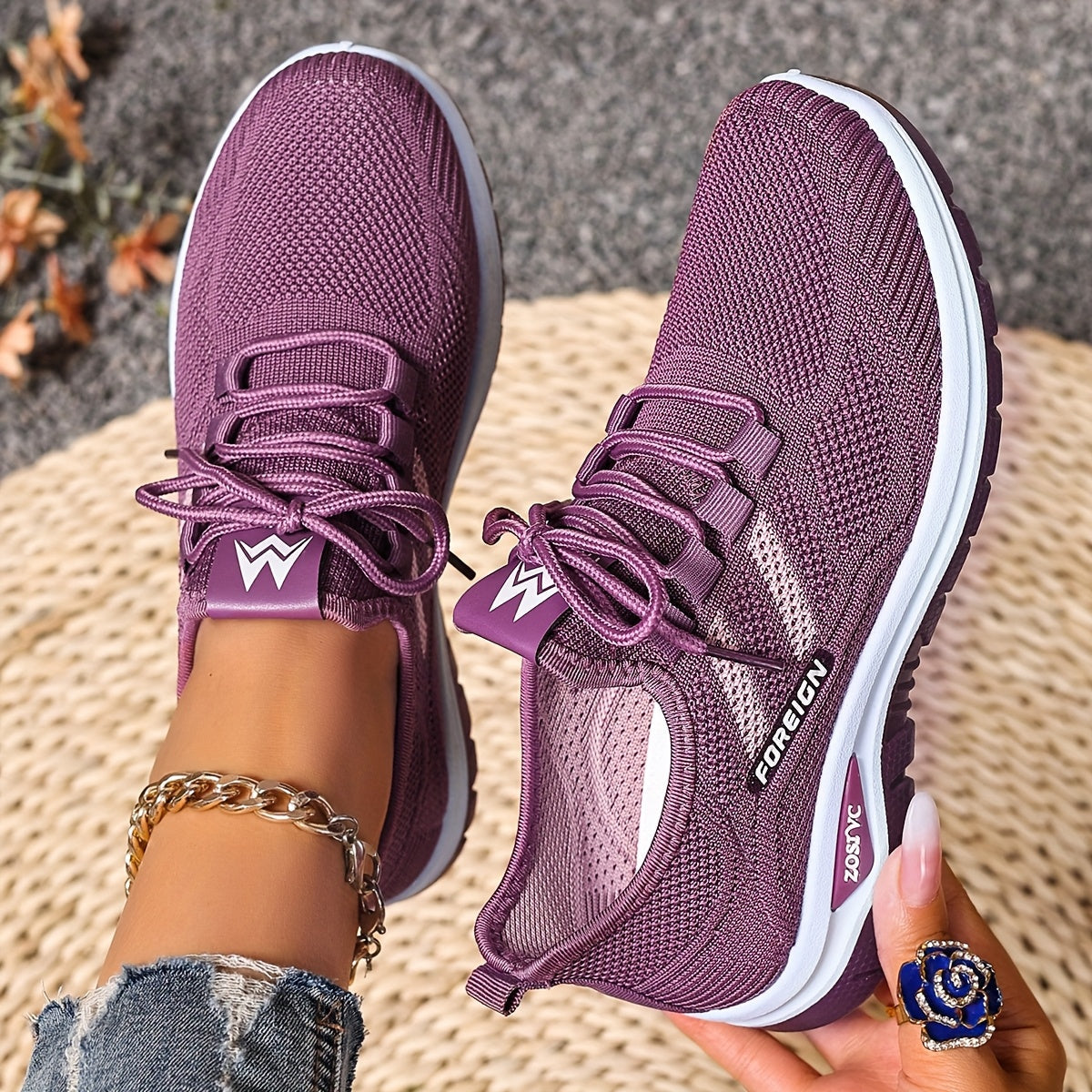 Women's Casual Sneakers with Laces – Comfortable Sports Shoes for Everyday & Fitness
