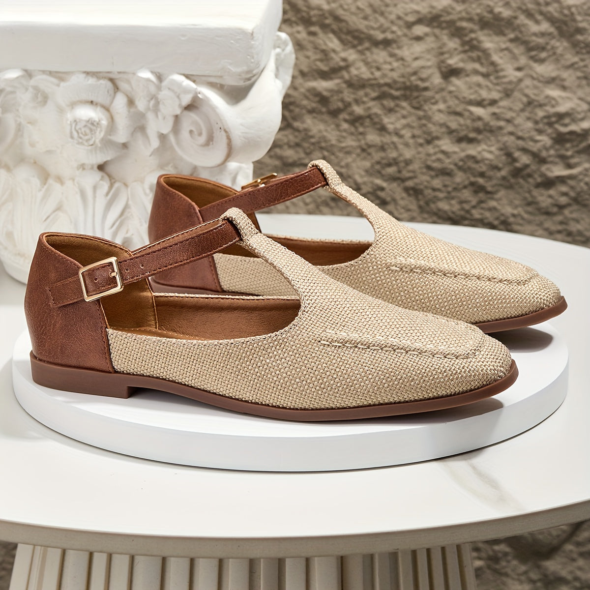 Damen T-Riemen Ballerinas – Elegante Flats für Alltag und Büro