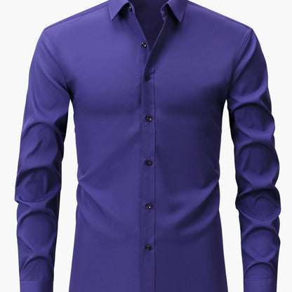 Men's Business-Casual Shirt Slim Fit Long Sleeve Modern Style